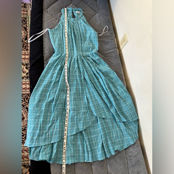 Calvin Klein Womens Blue Plaid Halter Midi Fit Flare Dress 4(no belt) - Picture 6 of 11